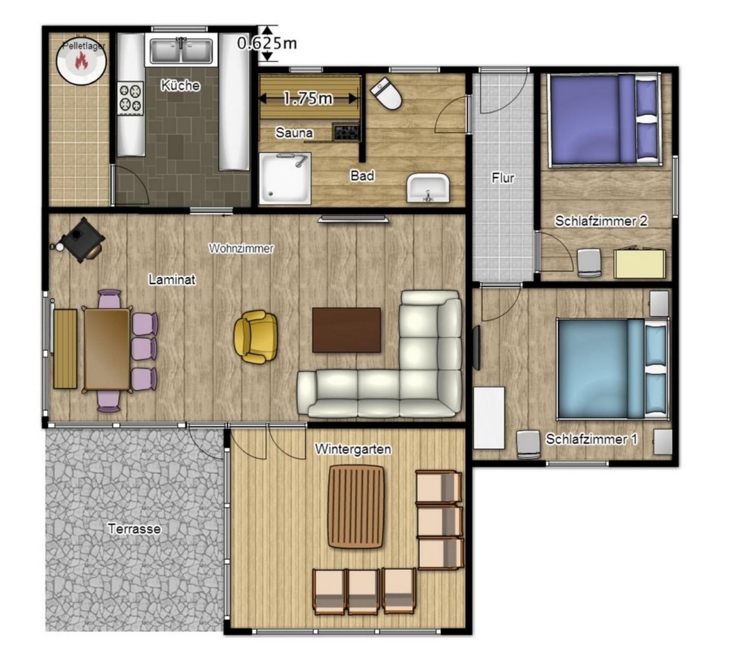  Geräumiges Ferienhaus mit Sauna, Glasfaser und herrlichem Blick in die Berge Hochsauerland - Grundriss